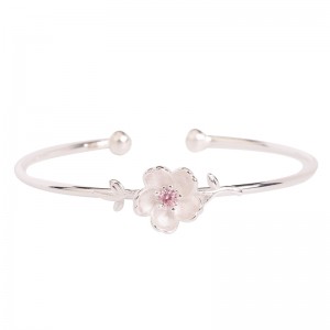 Elegant Personality Cherry Blossom Silver Bracelet