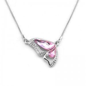 Butterfly-shaped Austrian crystal necklace