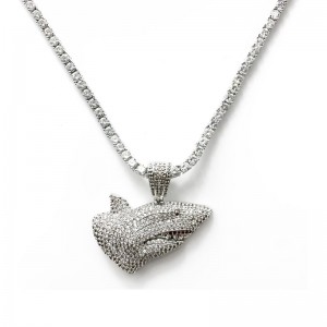 Hot Selling Fashion Luxury Jewelry Diamond Shark Hip Hop Necklace