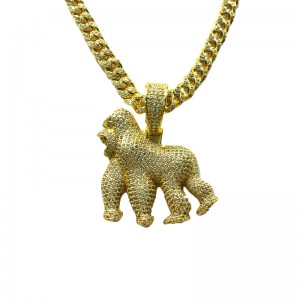 Personality King Kong Roaring Gorilla zircon Pendant