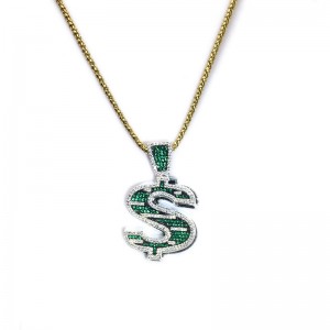 Hip-hop green S dollar symbol pendant